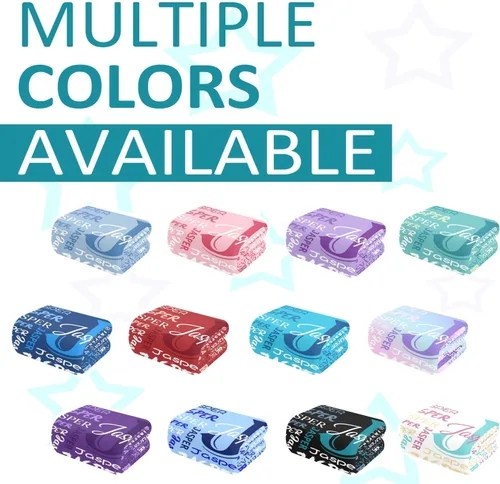 Vista 2 de Manta personalizada con nombre para adolescentes, niñas, niños, mantas de bebé personalizadas de franela ultra suave y acogedora, manta con nombre