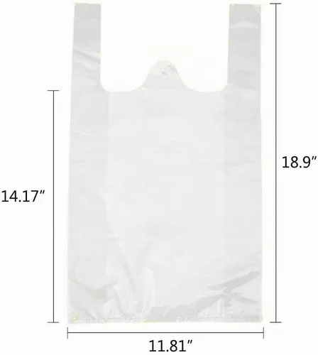 Vista 2 de Morcte Bolsas de compras de plástico transparente para camisetas, bolsas de comestibles, 800