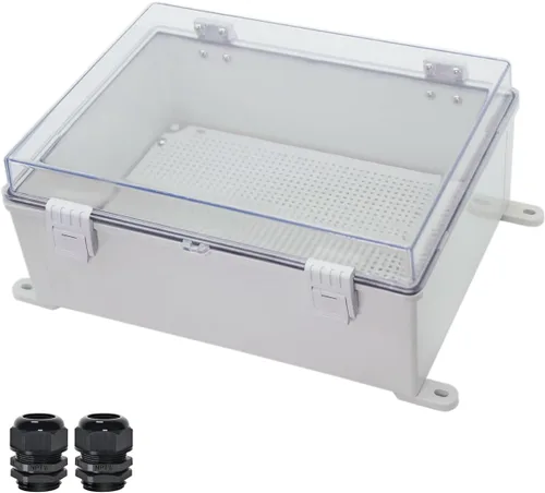 Vista 12 de Zulkit Caja de conexiones plástico ABS a prueba de polvo impermeable IP65 cajas eléctricas universales con carcasa de bisagra para exteriores