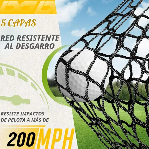 Vista 3 de PodiuMax Red de golf, red de práctica de golf de 10 x 7 pies con objetivo de seda que reduce el ruido, conduce pelotas reales, redes de golpeo