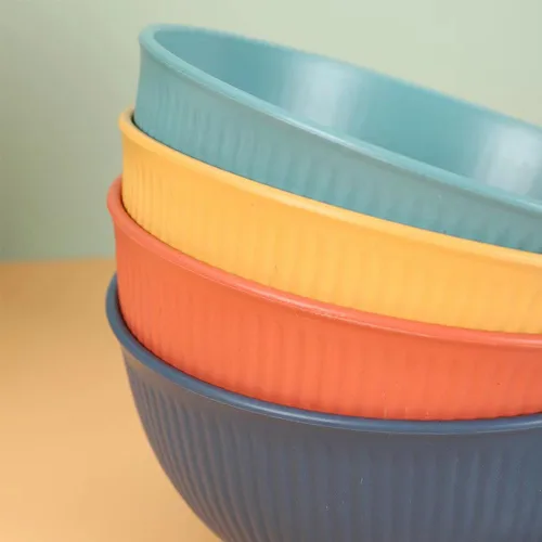 Vista 3 de LRUUIDDE Tazones Irrompibles para Cereales de 24 oz - Juego de Tazones Ligeros Reutilizables de Fibra de Paja de Trigo - Seguros para Lavavajillas