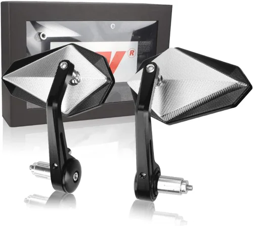 Vista 9 de LKV Espejos de extremo de barra de motocicleta de 7/8 pulgadas de 0.866 in – Espejos retrovisores laterales de motocicleta anti-azul 360 grados CNC