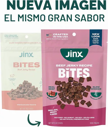 Vista 2 de Jinx Bocaditos de ternera, golosinas suaves y masticables para perros, 5 onzas