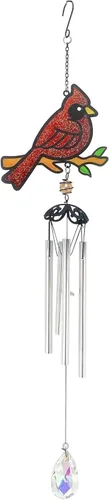 Vista 9 de Red Carpet Studios Windchime - Campanilla de viento de imitación con cuentas de vidrio y cristal prismático, 29 pulgadas de largo, abejorro