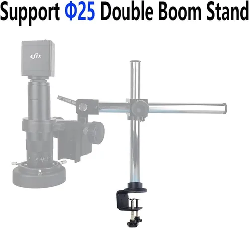 Vista 4 de Gringoo Soporte para microscopio, base ajustable universal con abrazadera, poste de soporte de 0.984 in para microscopio estéreo, cámara USB digital