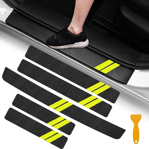 Vista 13 de YOSRTER 4 calcomanías decorativas para umbral de puerta, para Dodge Charger Challenger Durango Journey, ajuste universal para todos los autos Dodge