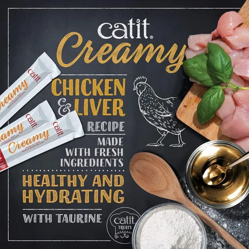 Vista 5 de Catit Creamy - Paquetes personalizados de golosinas para gato que puede lamer