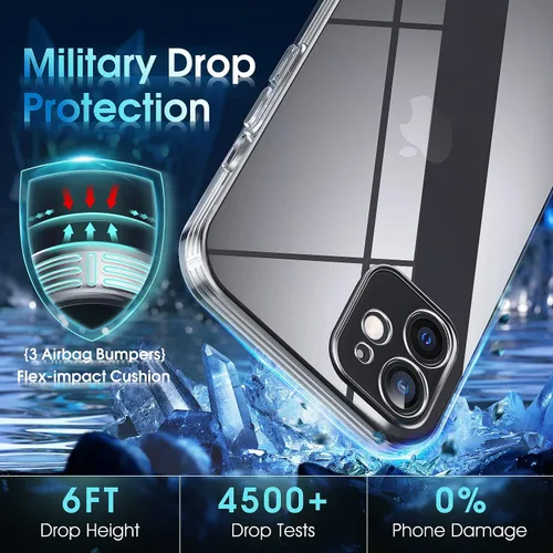 Vista 125 de Supdeal Funda cristalina transparente para iPhone 11, [No se amarillea] [Protección de la cámara] [Probado contra caídas de grado militar] Funda