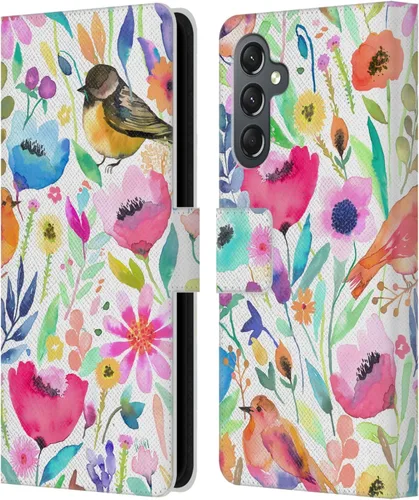 Vista 222 de Head Case Designs Officially Licensed Ninola Brushstrokes Black Summer Patterns Leather Wallet Case Compatible with Samsung Galaxy A07 4G