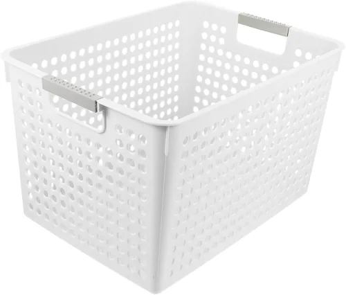 Vista 10 de Cesta de lavandería de plástico de gran capacidad, asa organizadora de ropa sucia y artículos diversos, para uso en casa, oficina o escuela