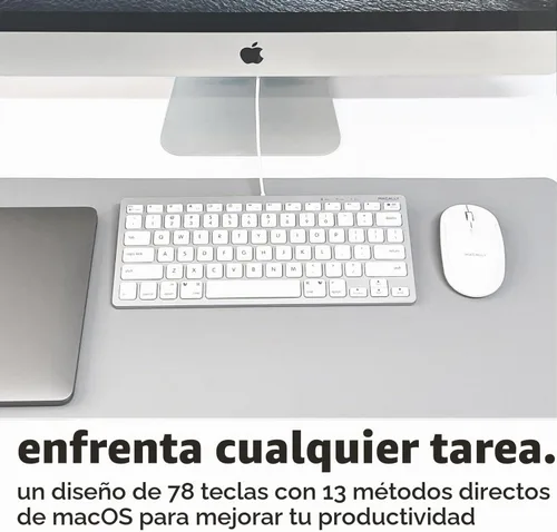 Vista 4 de Macally Pequeño teclado con cable para Mac y Windows - 78 teclas de interruptor de tijera compatible con el teclado Apple - Mini teclado USB que