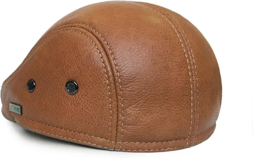 Vista 3 de LETHMIK Sombrero Plano de taxista en Piel Auténtica clásico Newsboy Cap Ivy de conducir