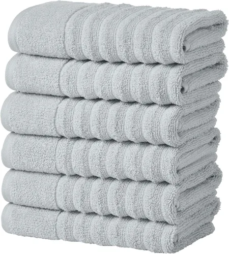 Vista 10 de Great Bay Home Juego de 6 toallas de mano – Toallas 100% algodón – Toallas absorbentes y de secado rápido para el baño (Duna)