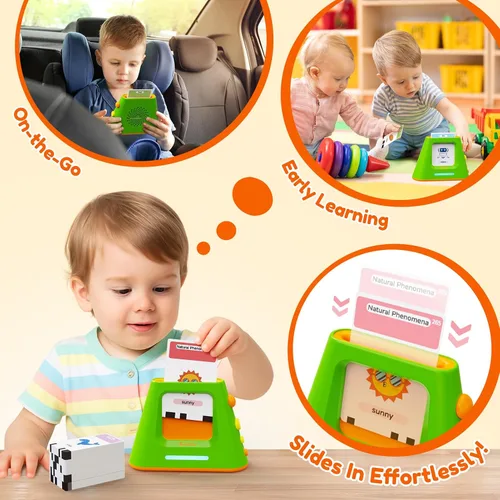 Vista 4 de Tarjetas didácticas parlantes para niños pequeños: juguetes de aprendizaje autónomos y de doble velocidad con 448 palabras visuales, juguetes