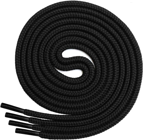 Vista 10 de Agujetas redondas para botas Miscly [1 par], cordones resistentes y duraderos para botas, botas de trabajo y botas de senderismo Negro