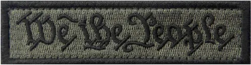 Vista 8 de We The People - Parche de gancho y bucle bordado con apliques de moral, color negro