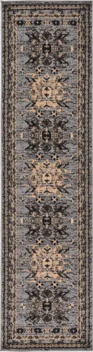 Vista 57 de Unique Loom Taftan Collection - Alfombra de borde geométrico de inspiración tribal (2 pies 2 pulgadas x 3 pies, rectangular, negro/gris)