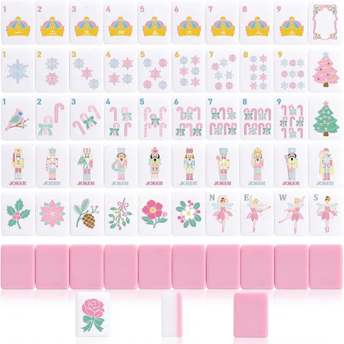 Vista 9 de 160pcs Navidad Hombre de jengibre grabado American Mahjong Tile