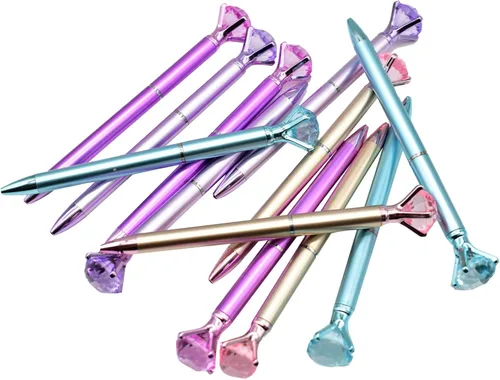 Vista 9 de Maydahui 24 bolígrafos de diamantes de tinta negra, retráctiles, diseño de metal brillante para niñas, mujeres, fiestas, día de San Valentín