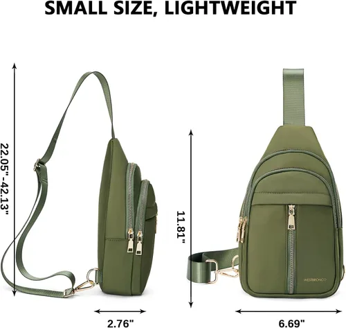 Vista 3 de WESTBRONCO Riñonera pequeña de nailon para mujer, ligera, de gran capacidad