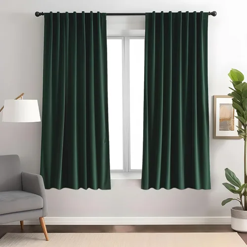 Vista 45 de Cortinas opacas de terciopelo negro para sala de estar, 52 pulgadas de ancho x 63 pulgadas de largo, cortinas opacas de lujo para dormitorio