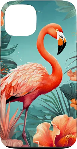 Vista 7 de Tropical Pink Flamingo Teal Orange Wildflower Palm Leaves Case for iPhone 17