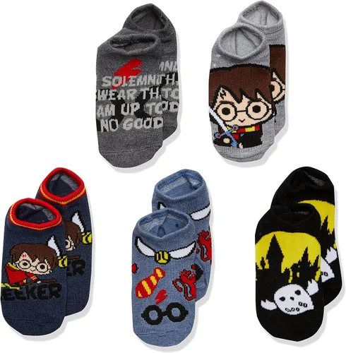 Vista 7 de Harry Potter Paquete de 5 calcetines invisibles unisex para niños