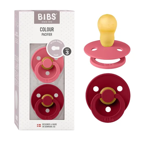Vista 146 de BIBS - Paquete de 2 chupetes para bebés, goma natural libre de bisfenol A, hechos en Dinamarca, colección Colour, para bebés de 18+ meses, azul bebé