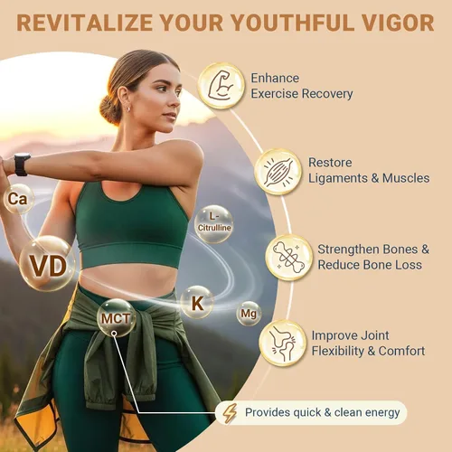 Vista 5 de DRFOSTER Péptidos de colágeno de vainilla en polvo para mujeres y hombres, colágeno multi tipo I II III V X con multivitaminas y minerales