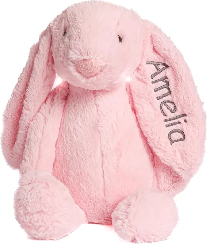 Vista 10 de Conejo de peluche súper suave personalizado - Juguetes de animal de peluche para niños - Regalo personalizado con nombre bordado en la oreja