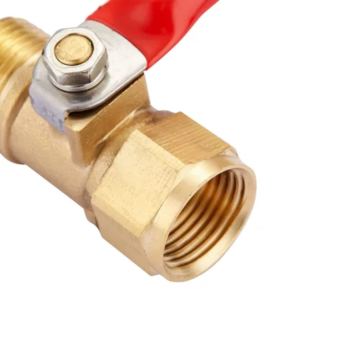Vista 6 de Interruptor de cierre de mini válvula de bola en línea de latón resistente, 2 piezas, hembra NPT de 1/4 pulgadas x accesorios de tubería NPT hembra