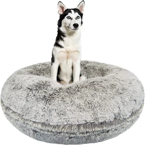 Vista 8 de Bessie and Barnie - Cama de lujo extra afelpada de pelo sintético para mascota/perro (Aspen Snow Leopard, X-S)