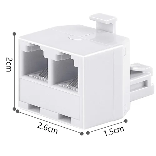 Vista 6 de Uvital Adaptador de pared dúplex RJ11, divisor de línea de teléfono duplex, enchufe de pared de 1 a 2 convertidores modulares para oficina y hogar