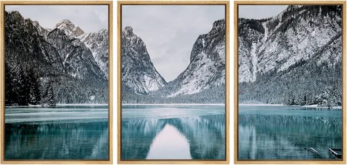 Vista 8 de wall26 Lienzo enmarcado para pared, juego de arte de selva, rana, hoja de palmera, naturaleza, desierto, arte moderno, realismo, decorativo