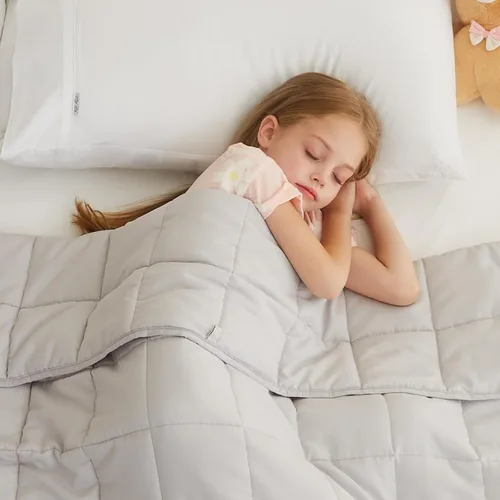 Vista 57 de L'AGRATY Manta con peso de 5 libras, para regazo, manta pequeña y portátil para adultos, refrescante, para viajar, relajarse y dormir, para todas