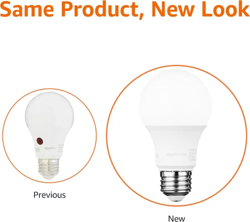 Vista 3 de Bombilla LED A19 Amazon Basics con sensor de atardecer a amanecer para exterior, equivalente a 60 W, energía eficiente 9 W, luz de día 5000K, base