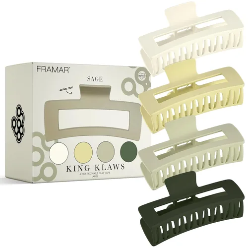 Vista 10 de FRAMAR - Pinzas grandes de garra para cabello grueso – Pinza grande para cabello grueso, pinzas grandes para mujeres, pinzas de garra para mujeres