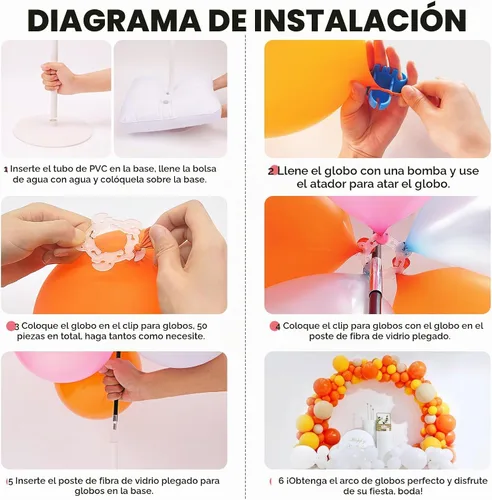 Vista 4 de Chamvis Kit de arco de globos, altura de 9 pies y 10 pies de ancho ajustable para arco de globos, soporte de guirnalda de arco, soporte