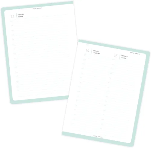 Vista 2 de Calendario 2022 2023 - Septiembre a Agosto - Victoria - Página de día - A5-5.9 x 7.9 in - Encuadernación Wire-o - Español - Inglés - Takenote