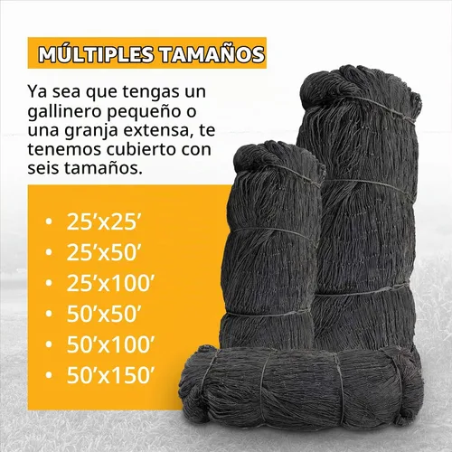 Vista 5 de Red anudada de Stromberg de 1 pulgada, red para pájaros de caza, 25'x25