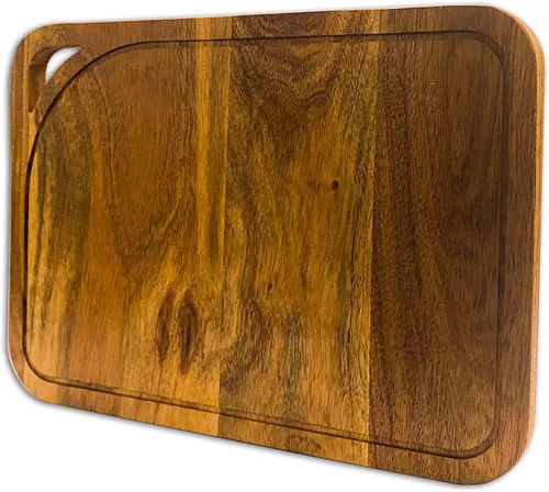 Vista 7 de Affinity Decor Tabla de cortar grande 100% madera para queso de cocina, tablas de charcutería resistentes, platos para servir con asas y ranuras