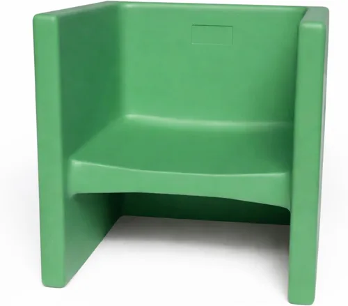 Vista 17 de Children's Factory Silla cúbica 3 en 1 para niños, muebles de aula de asientos flexibles, paquete de 1, almendra Polyethylene Toddler Outdoor