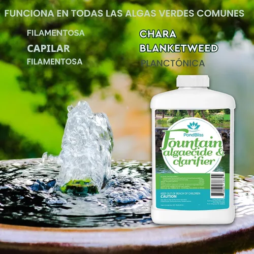Vista 2 de Algicida para fuentes: aclara y controla algas para fuentes grandes y pequeñas (8 onzas)