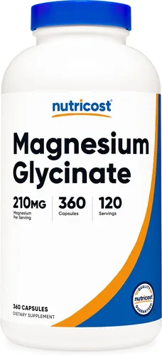 Vista 8 de Nutricost Cápsulas de glicinato de magnesio (90 cápsulas, 210 mg por porción) - Suplemento de glicinato de magnesio para una absorción suave