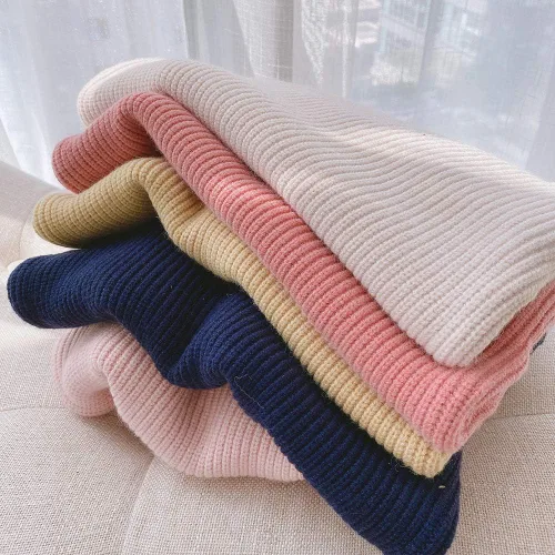 Vista 6 de Suéter Woshilaocai de punto para niña o bebé, con manga larga, holgado, suéter cálido, ropa para otoño e invierno
