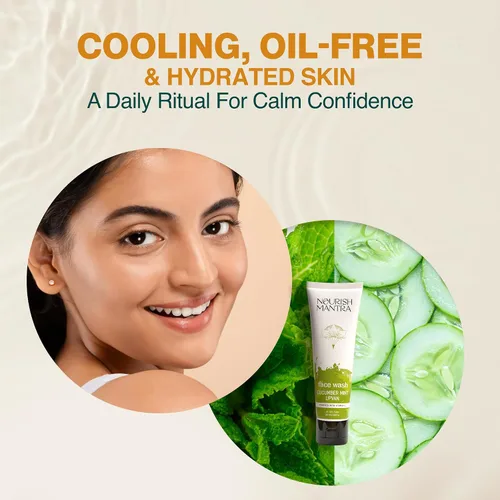 Vista 5 de Nourish Mantra - Lavado facial Upvan de pepino y menta Alimentado con vitamina C, pepino y niacinamida Lavado facial para todo