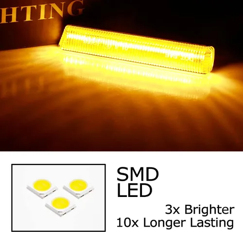 Vista 2 de iJDMTOY Luces indicadoras de intermitencia intermitentes con luz intermitente secuencial LED ámbar para lente semirransparente compatibles con BMW