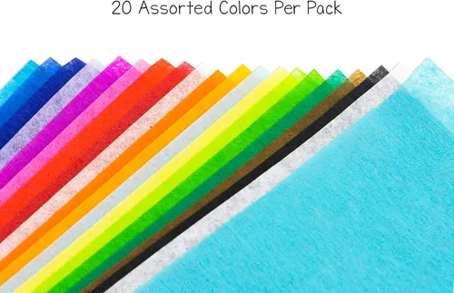 Vista 2 de Hygloss Surtido de papel de seda que destiñe, 12 x 18 pulgadas, 20 colores surtidos, 50 hojas por paquete, 2 paquetes (100 hojas en total)