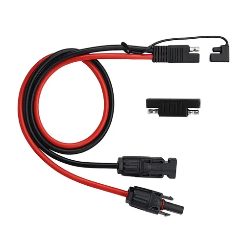 Vista 2 de 2FT 10AWG Solar Plug Outlet to SAE Adapter + Rv Side Wall Waterproof Port