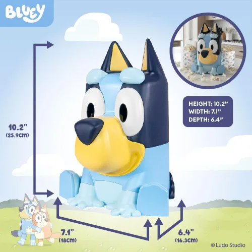 Vista 2 de Uncanny Brands Bluey - Máquina eléctrica para hacer palomitas de maíz, sin aceite, con 12 bolsas de papel, con licencia